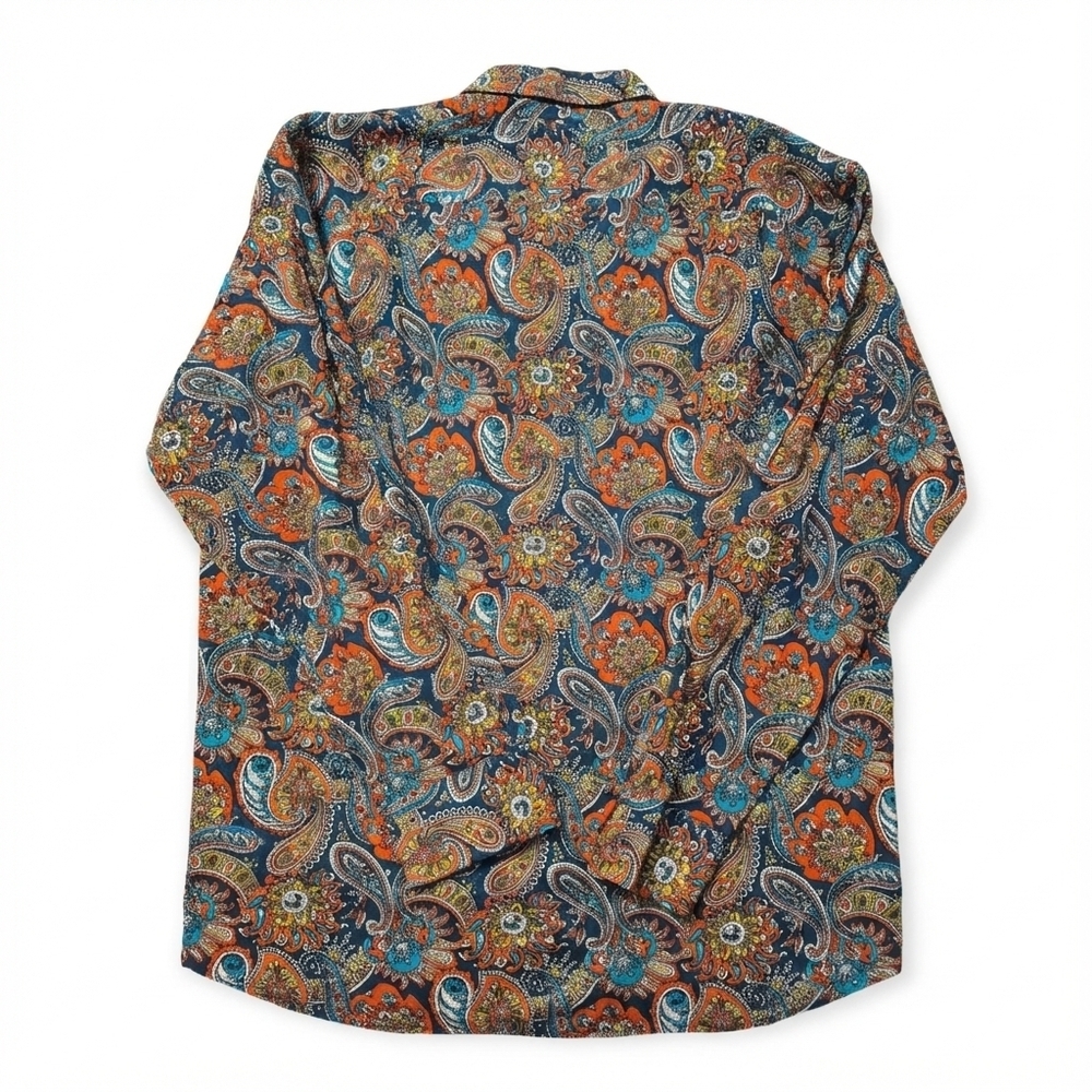 Paisley Patterned Men's XL Shirt Multicolor -Alan Flusser / Preowned - Picture 3 of 6